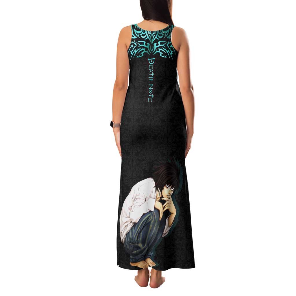 L Lawliet Death Note Tank Maxi Dress Tribal Anime Fusion Style