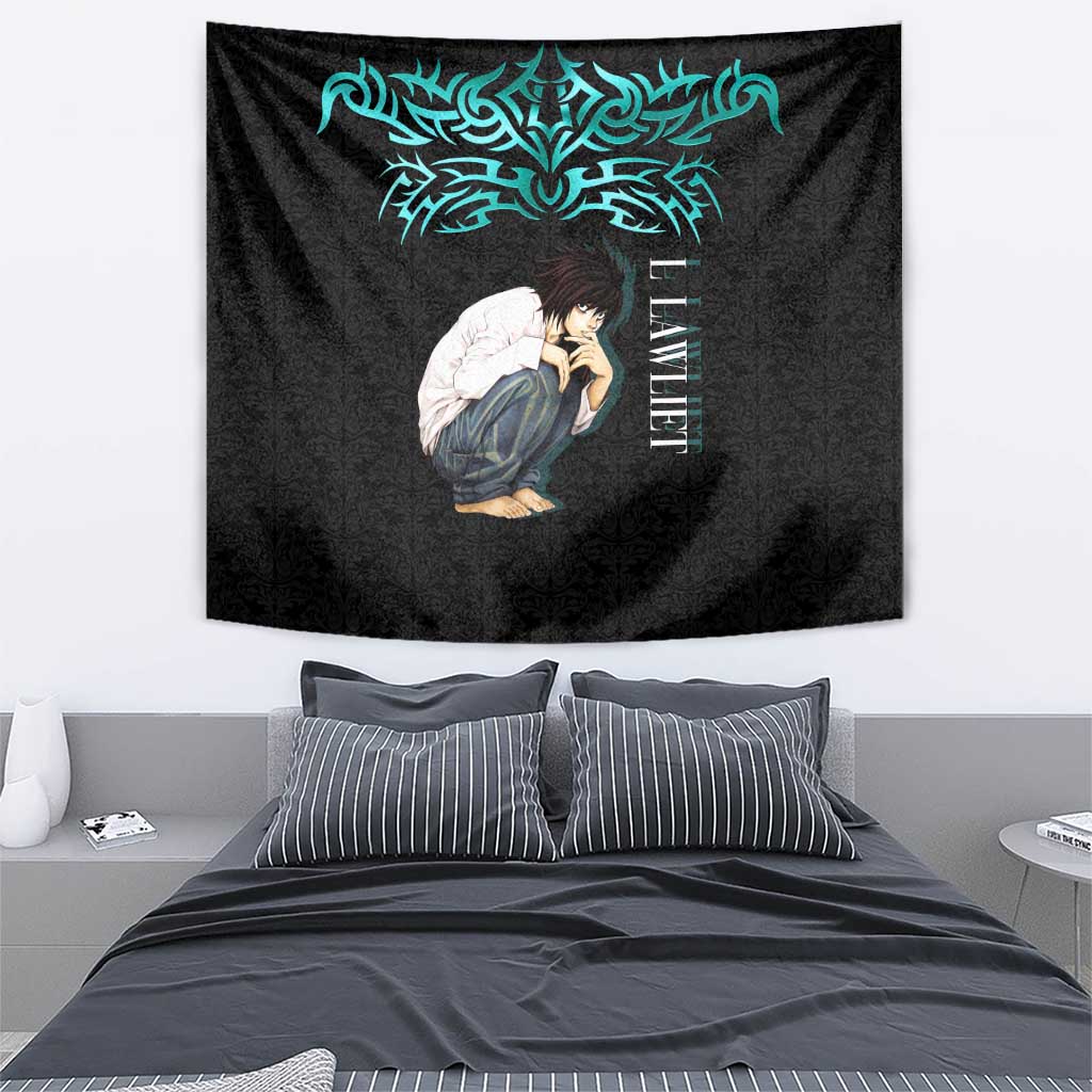 L Lawliet Death Note Tapestry Tribal Anime Fusion Style