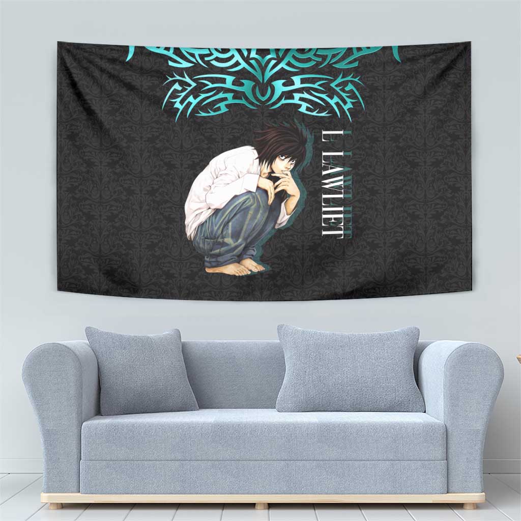 L Lawliet Death Note Tapestry Tribal Anime Fusion Style
