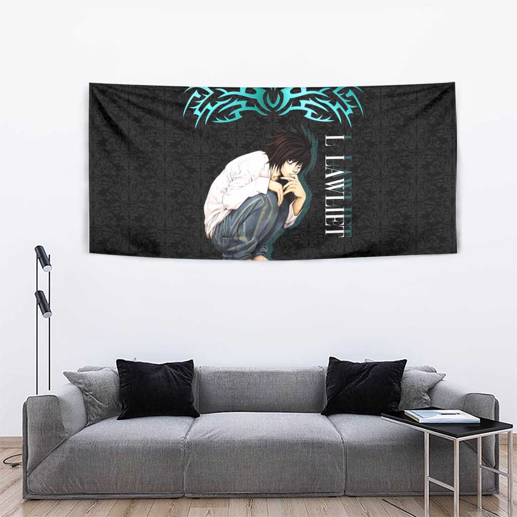 L Lawliet Death Note Tapestry Tribal Anime Fusion Style