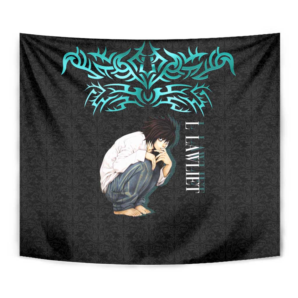 L Lawliet Death Note Tapestry Tribal Anime Fusion Style