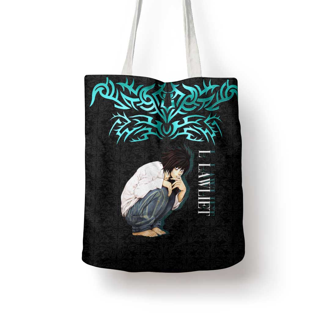 L Lawliet Death Note Tote Bag Tribal Anime Fusion Style