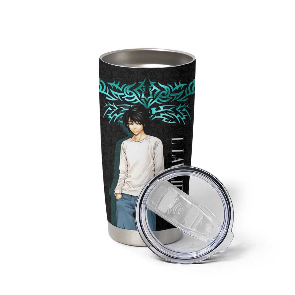 L Lawliet Death Note Tumbler Cup Tribal Anime Fusion Style