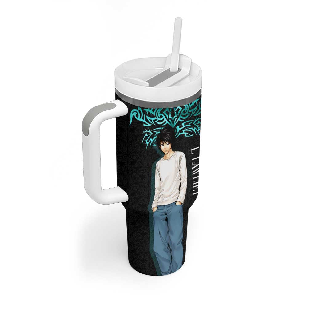 L Lawliet Death Note Tumbler With Handle Tribal Anime Fusion Style
