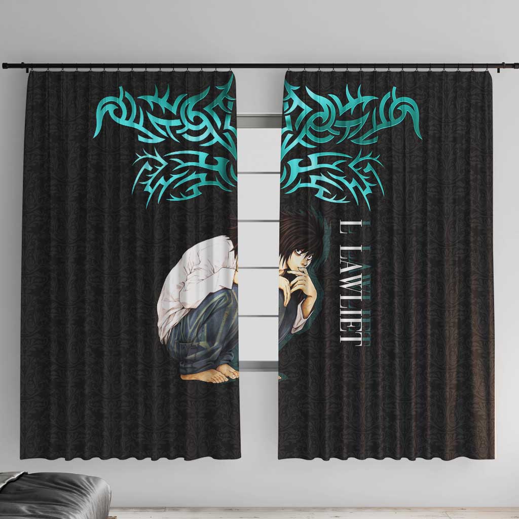 L Lawliet Death Note Window Curtain Tribal Anime Fusion Style