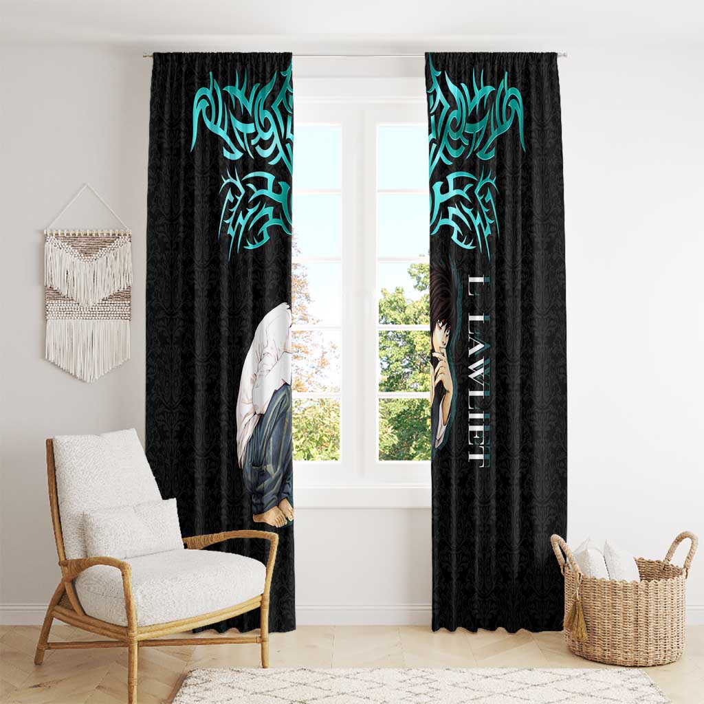L Lawliet Death Note Window Curtain Tribal Anime Fusion Style