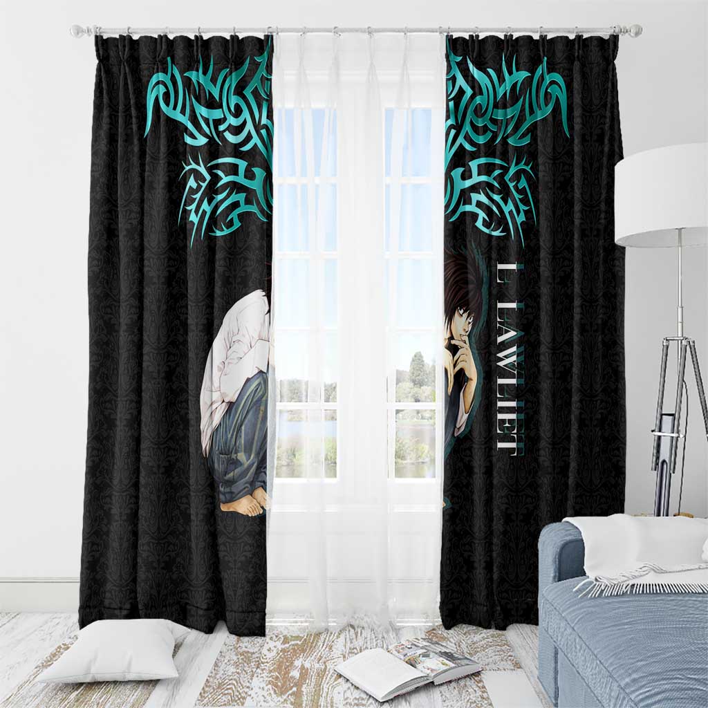 L Lawliet Death Note Window Curtain Tribal Anime Fusion Style