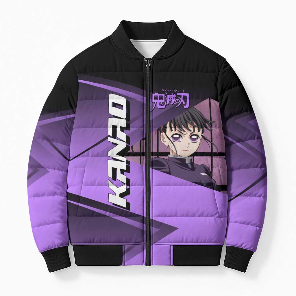 Kanao Tsuyuri Bomber Puffer Jacket Demon Slayer Tennis Crossover Style