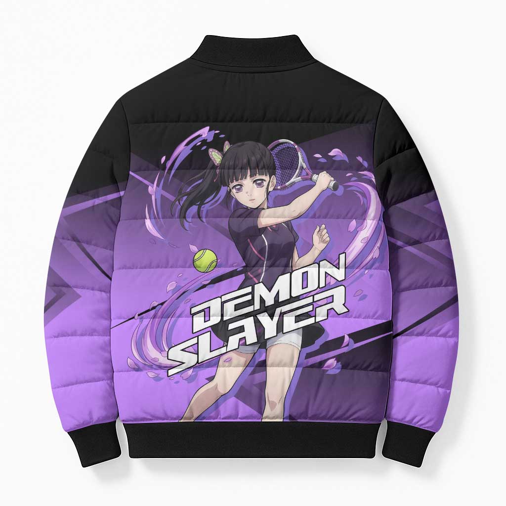 Kanao Tsuyuri Bomber Puffer Jacket Demon Slayer Tennis Crossover Style
