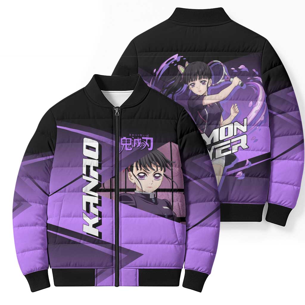 Kanao Tsuyuri Bomber Puffer Jacket Demon Slayer Tennis Crossover Style
