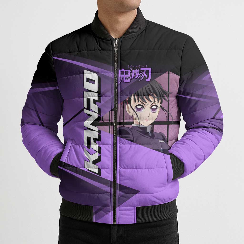 Kanao Tsuyuri Bomber Puffer Jacket Demon Slayer Tennis Crossover Style