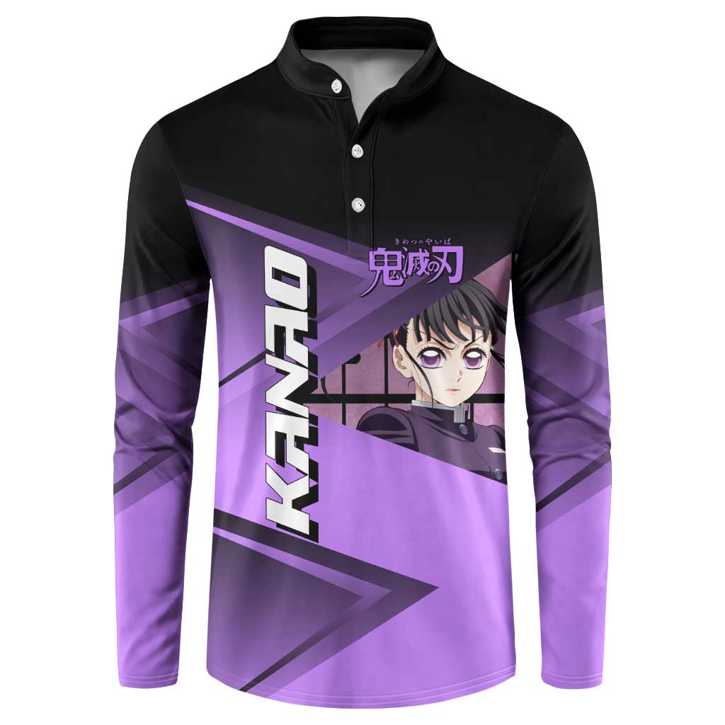 Kanao Tsuyuri Button Sweatshirt Demon Slayer Tennis Crossover Style