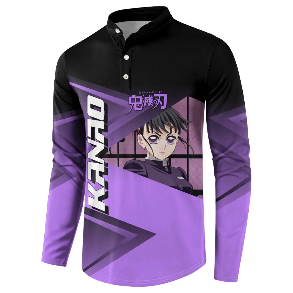 Kanao Tsuyuri Button Sweatshirt Demon Slayer Tennis Crossover Style