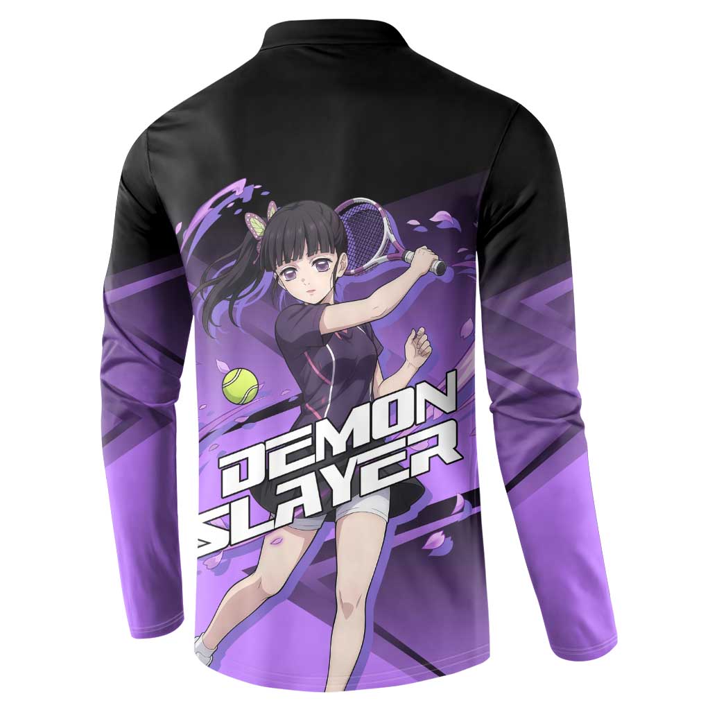 Kanao Tsuyuri Button Sweatshirt Demon Slayer Tennis Crossover Style
