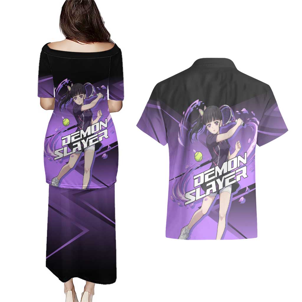 Kanao Tsuyuri Couples Matching Puletasi and Hawaiian Shirt Demon Slayer Tennis Crossover Style