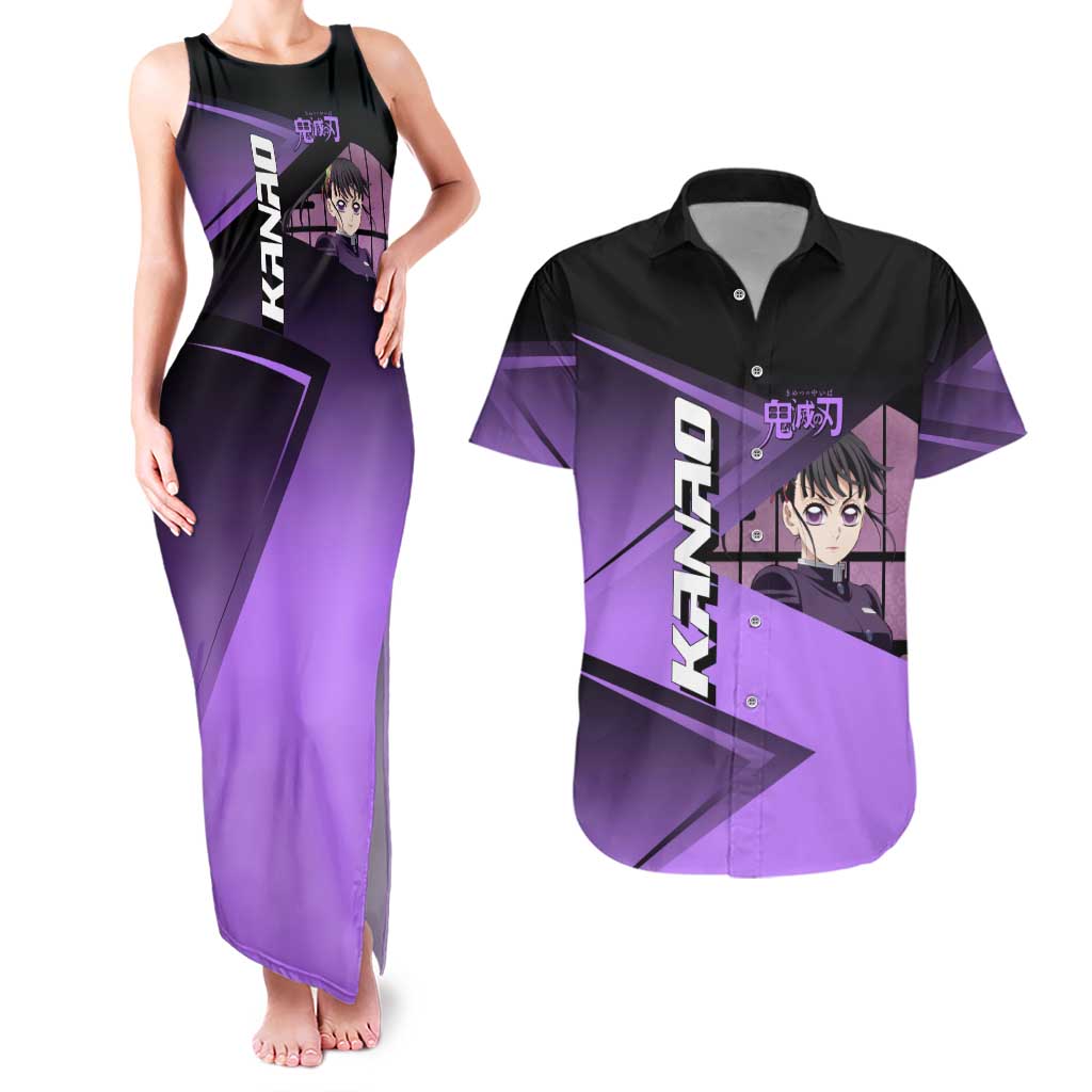 Kanao Tsuyuri Couples Matching Tank Maxi Dress and Hawaiian Shirt Demon Slayer Tennis Crossover Style
