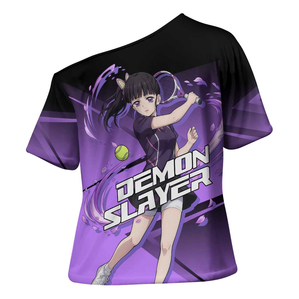 Kanao Tsuyuri Cross Shoulder Shirt Demon Slayer Tennis Crossover Style