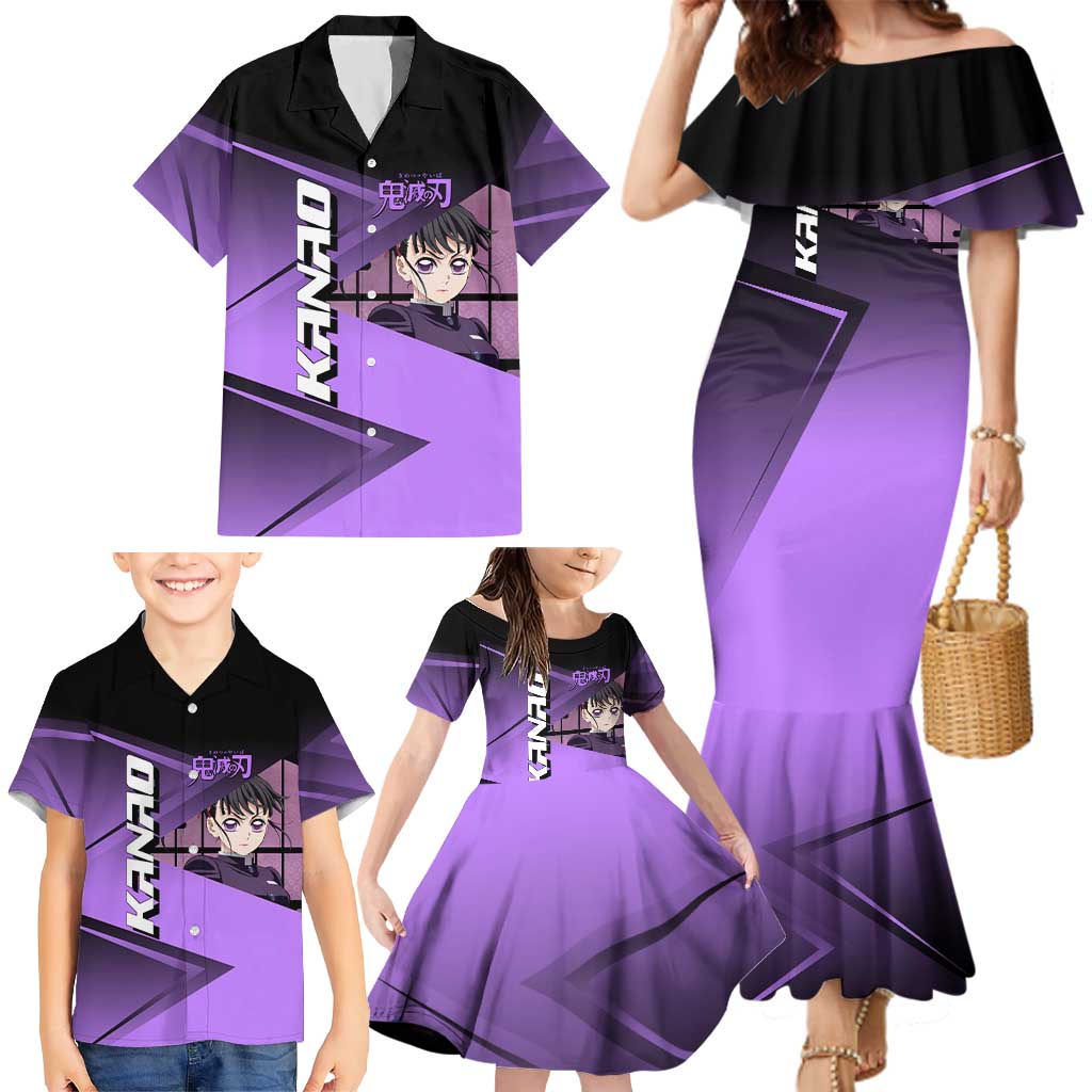 Kanao Tsuyuri Family Matching Mermaid Dress and Hawaiian Shirt Demon Slayer Tennis Crossover Style