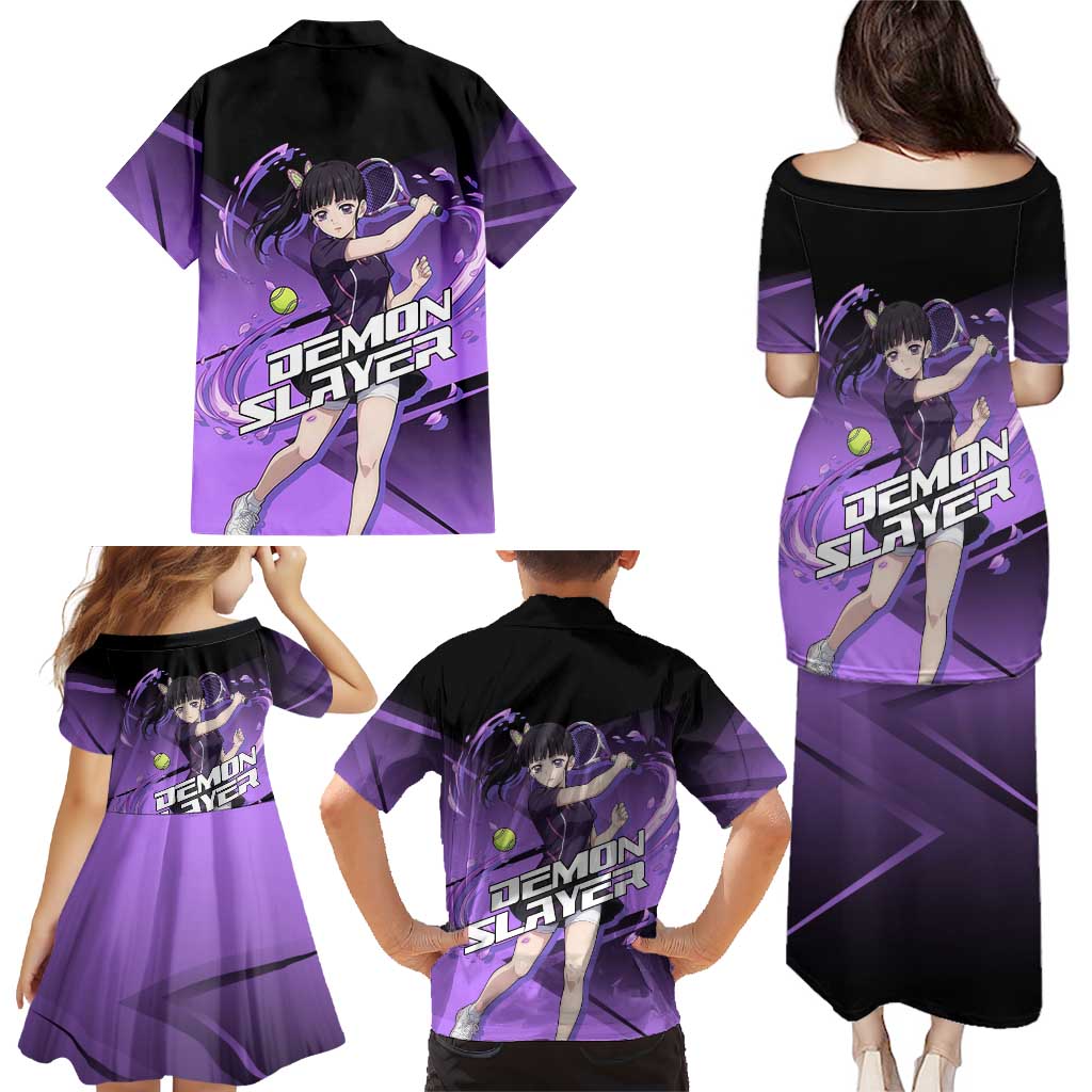 Kanao Tsuyuri Family Matching Puletasi and Hawaiian Shirt Demon Slayer Tennis Crossover Style
