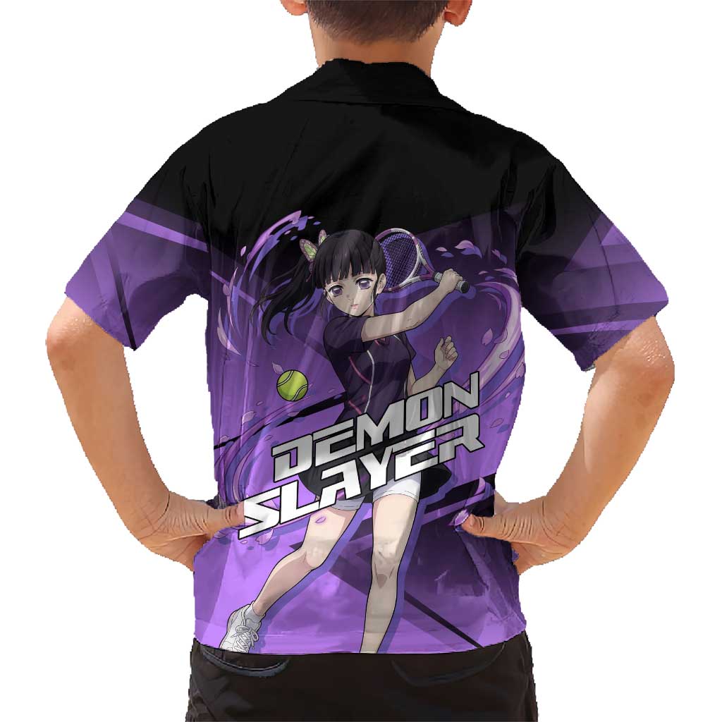 Kanao Tsuyuri Family Matching Summer Maxi Dress and Hawaiian Shirt Demon Slayer Tennis Crossover Style