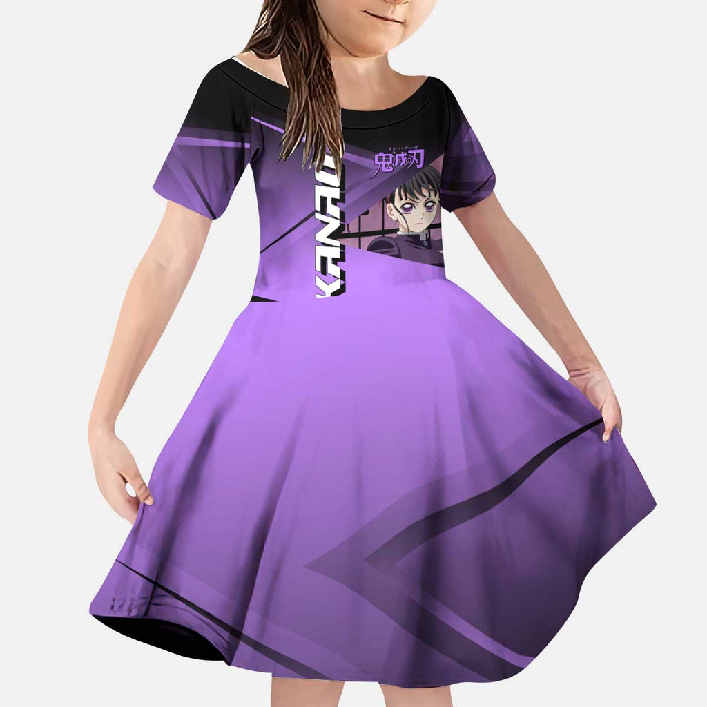 Kanao Tsuyuri Kid Short Sleeve Dress Demon Slayer Tennis Crossover Style