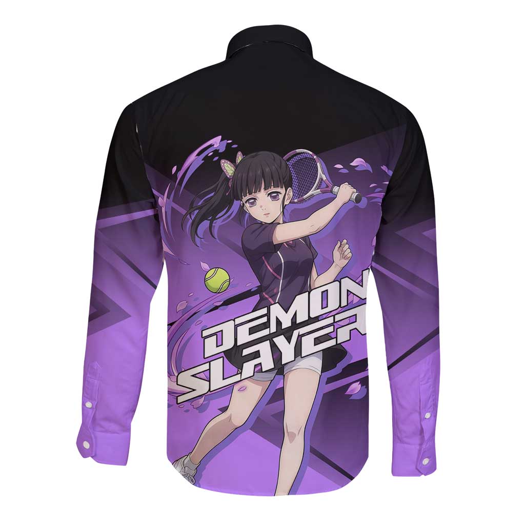 Kanao Tsuyuri Long Sleeve Button Shirt Demon Slayer Tennis Crossover Style
