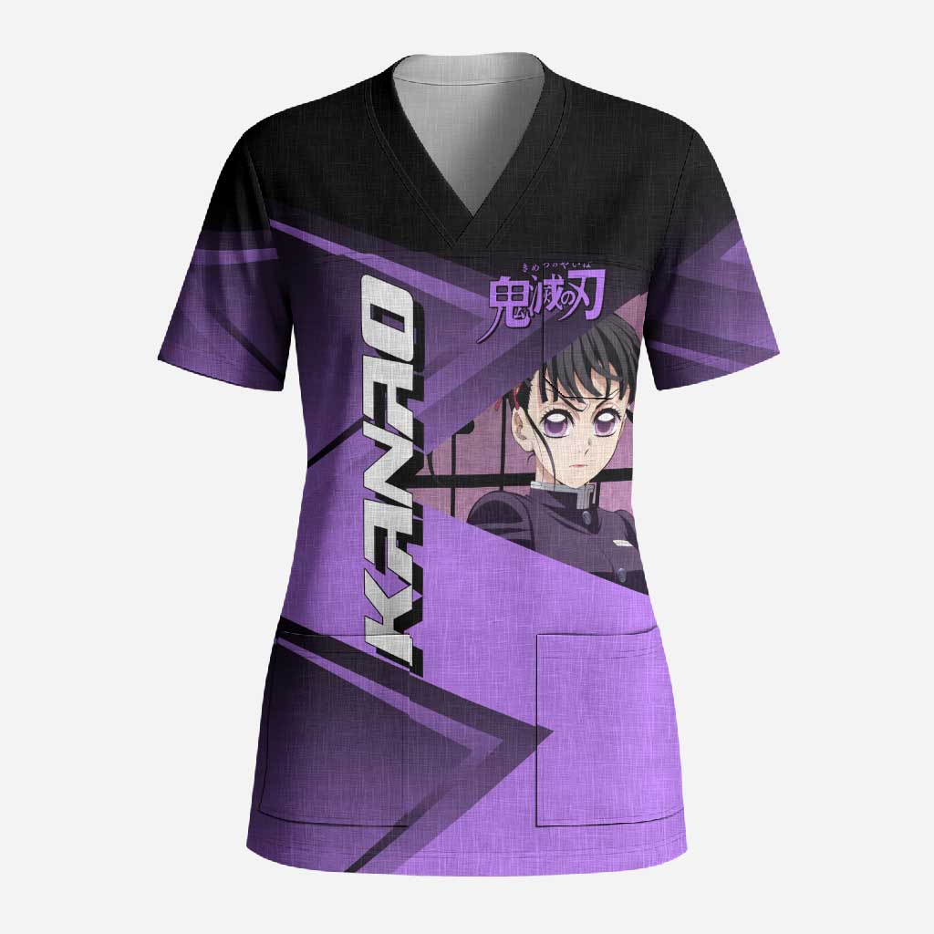 Kanao Tsuyuri Scrub Top Demon Slayer Tennis Crossover Style