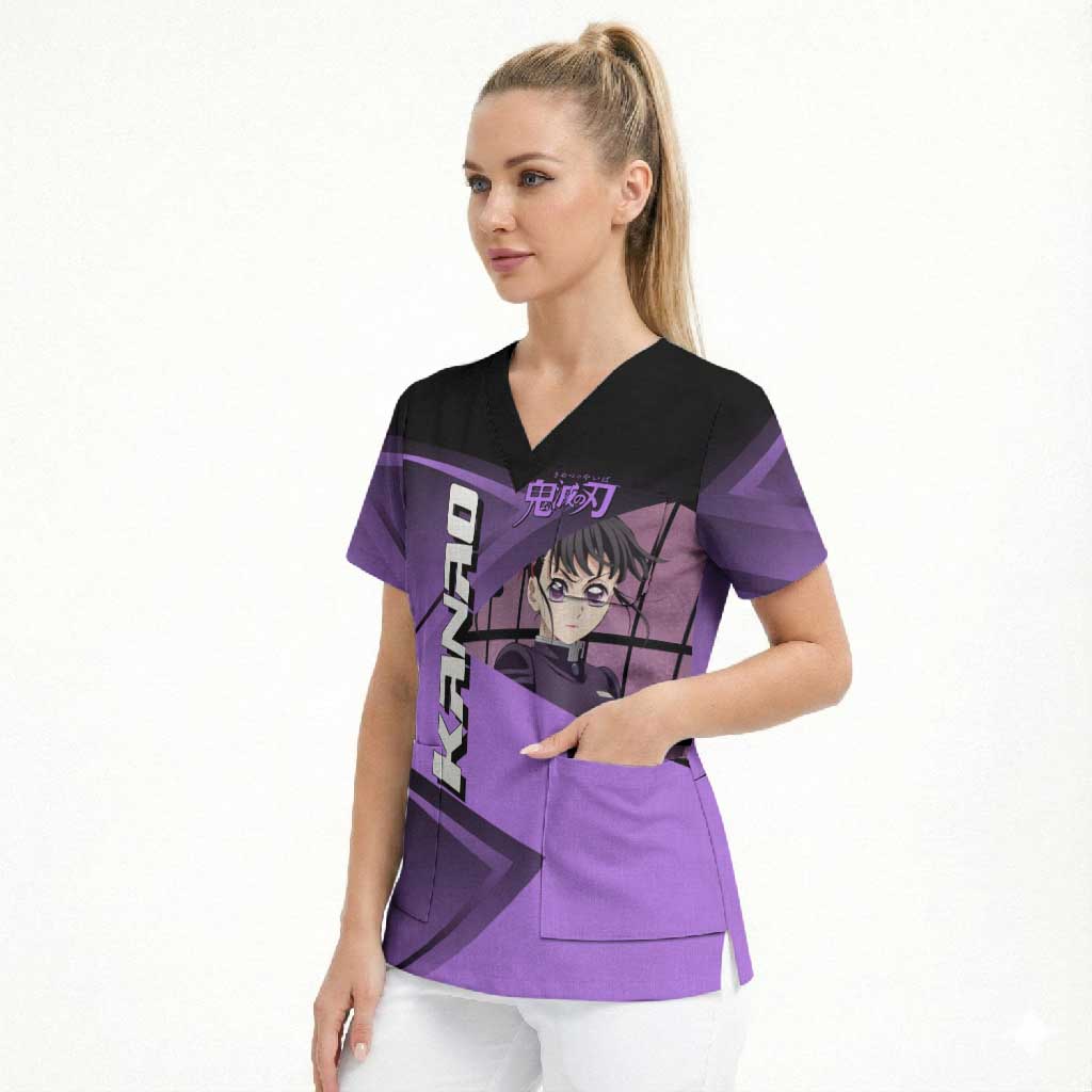 Kanao Tsuyuri Scrub Top Demon Slayer Tennis Crossover Style