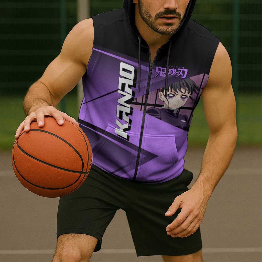 Kanao Tsuyuri Sleeveless Zip Hoodie Demon Slayer Tennis Crossover Style