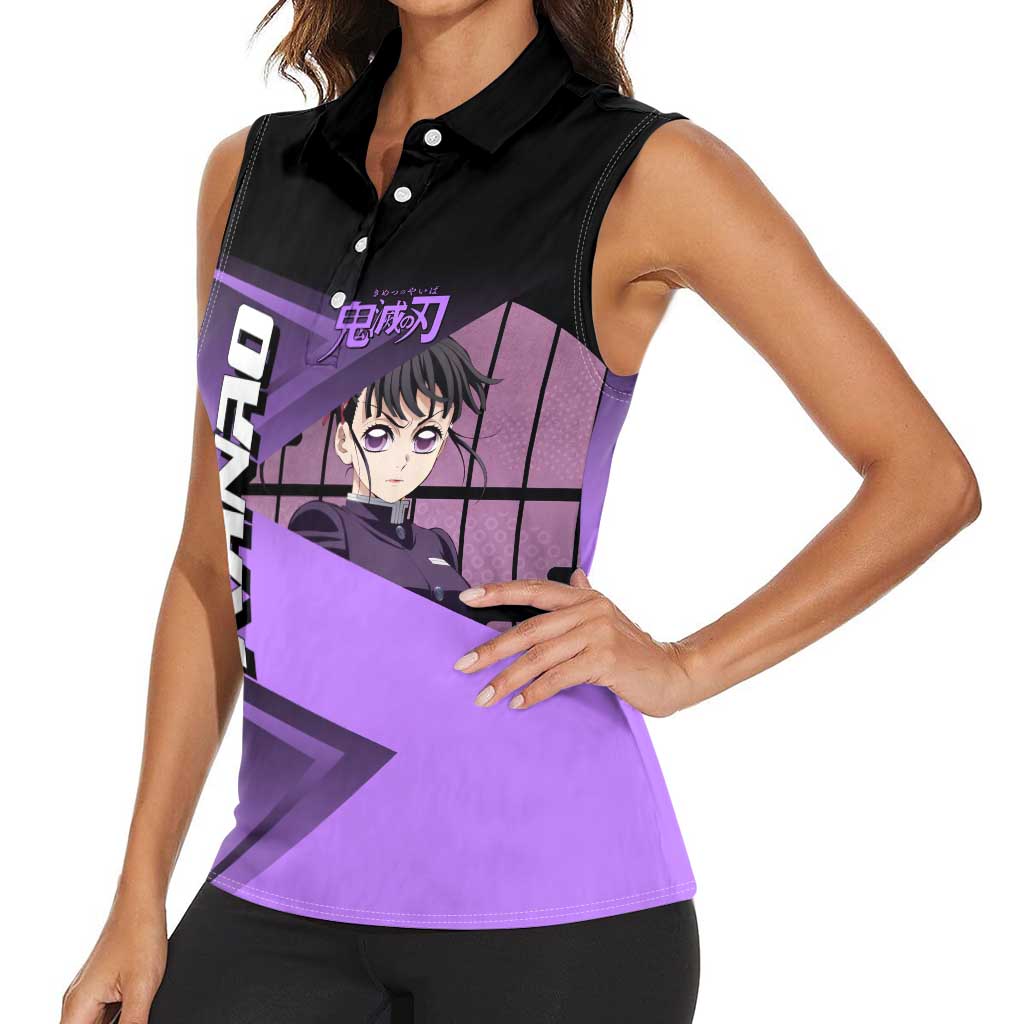 Kanao Tsuyuri Women Sleeveless Polo Shirt Demon Slayer Tennis Crossover Style