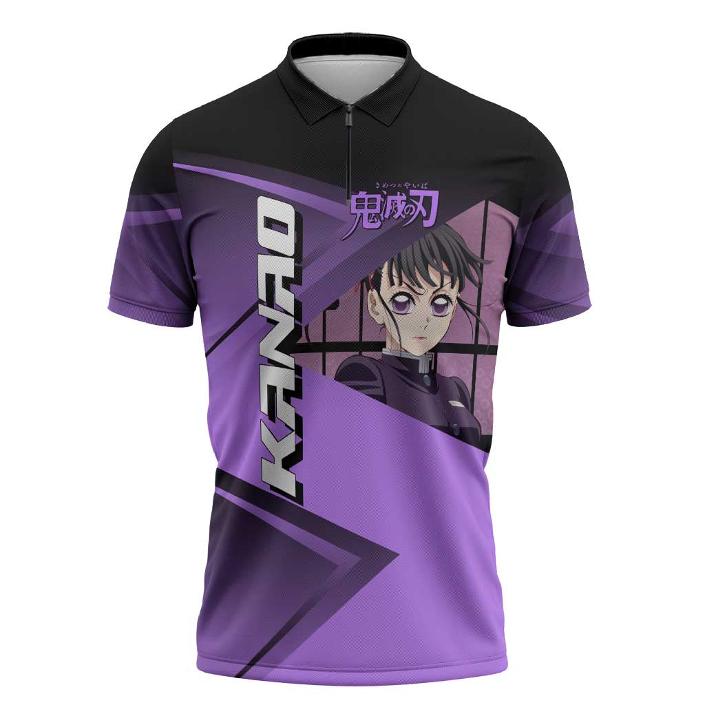 Kanao Tsuyuri Zipper Polo Shirt Demon Slayer Tennis Crossover Style