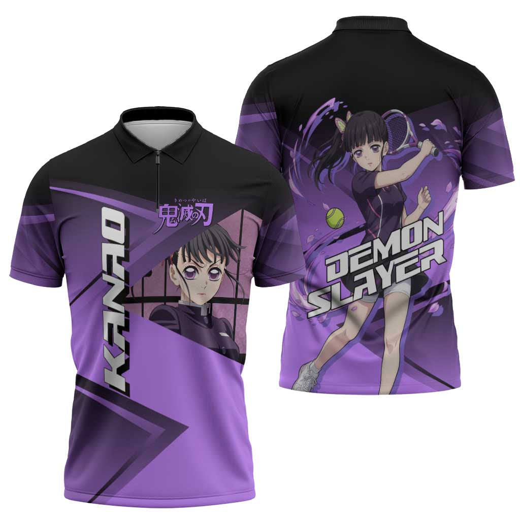 Kanao Tsuyuri Zipper Polo Shirt Demon Slayer Tennis Crossover Style