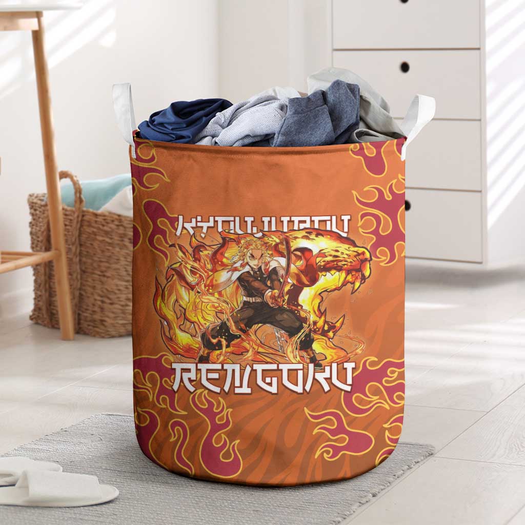 Rengoku Kyojuro Demon Slayer Laundry Basket Inferno Anime Flame Crest Style