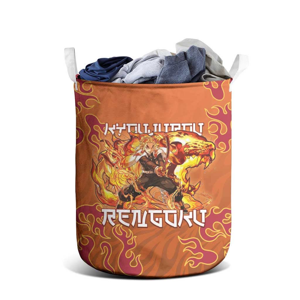 Rengoku Kyojuro Demon Slayer Laundry Basket Inferno Anime Flame Crest Style