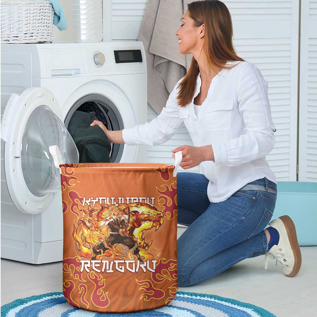 Rengoku Kyojuro Demon Slayer Laundry Basket Inferno Anime Flame Crest Style