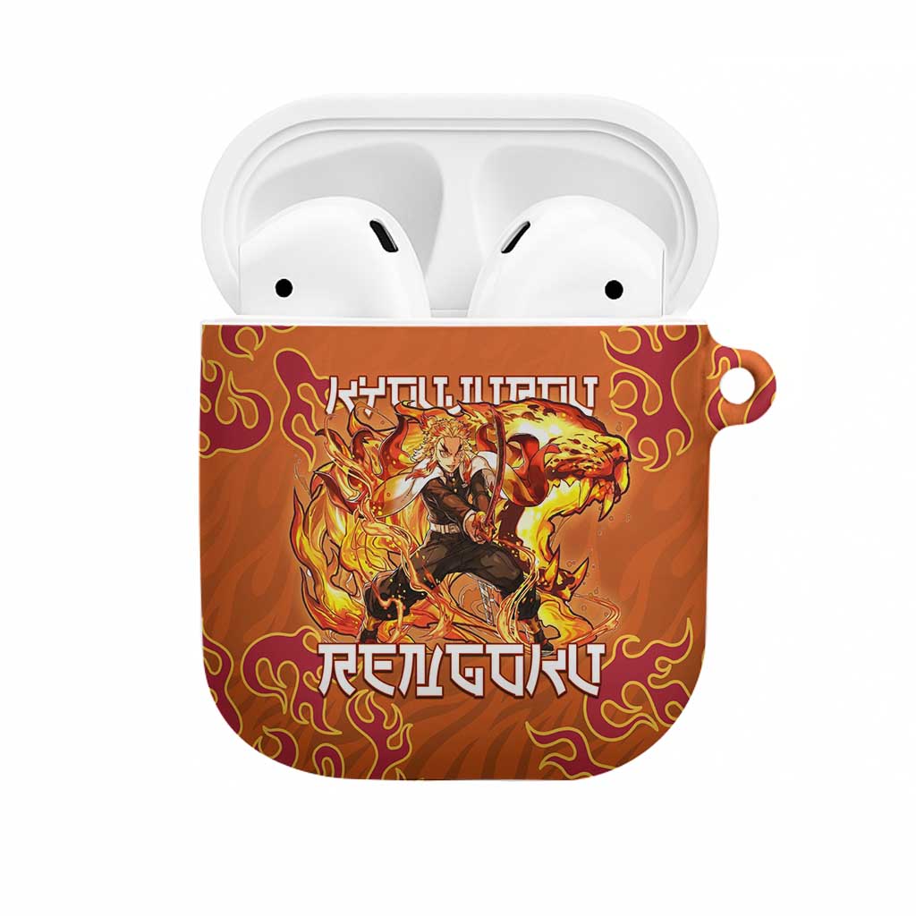 Rengoku Kyojuro Demon Slayer AirPods Case Inferno Anime Flame Crest Style