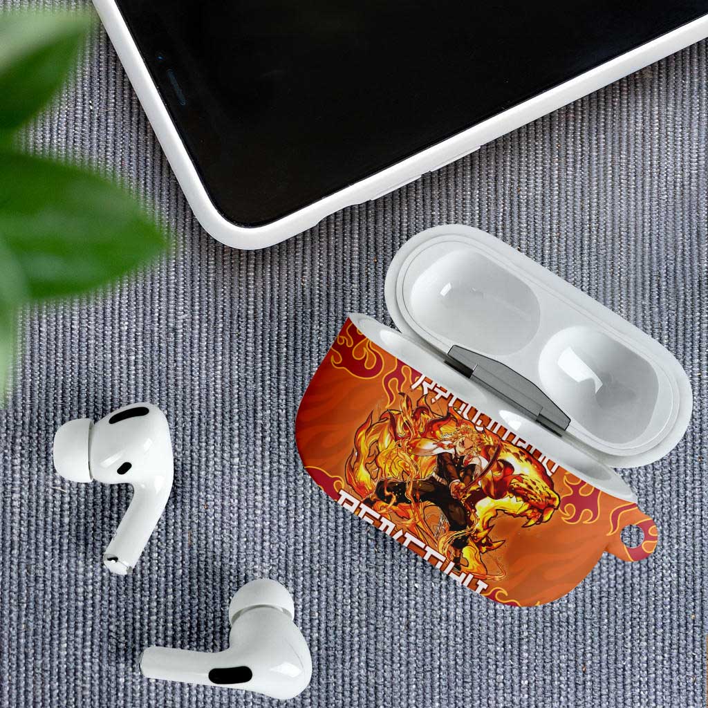 Rengoku Kyojuro Demon Slayer AirPods Case Inferno Anime Flame Crest Style