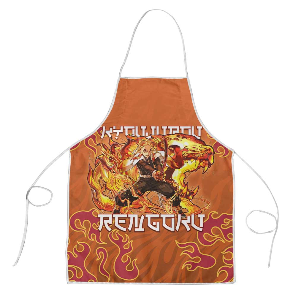 Rengoku Kyojuro Demon Slayer Apron Inferno Anime Flame Crest Style