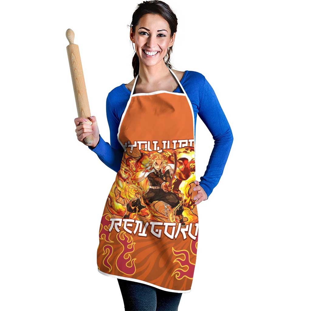 Rengoku Kyojuro Demon Slayer Apron Inferno Anime Flame Crest Style