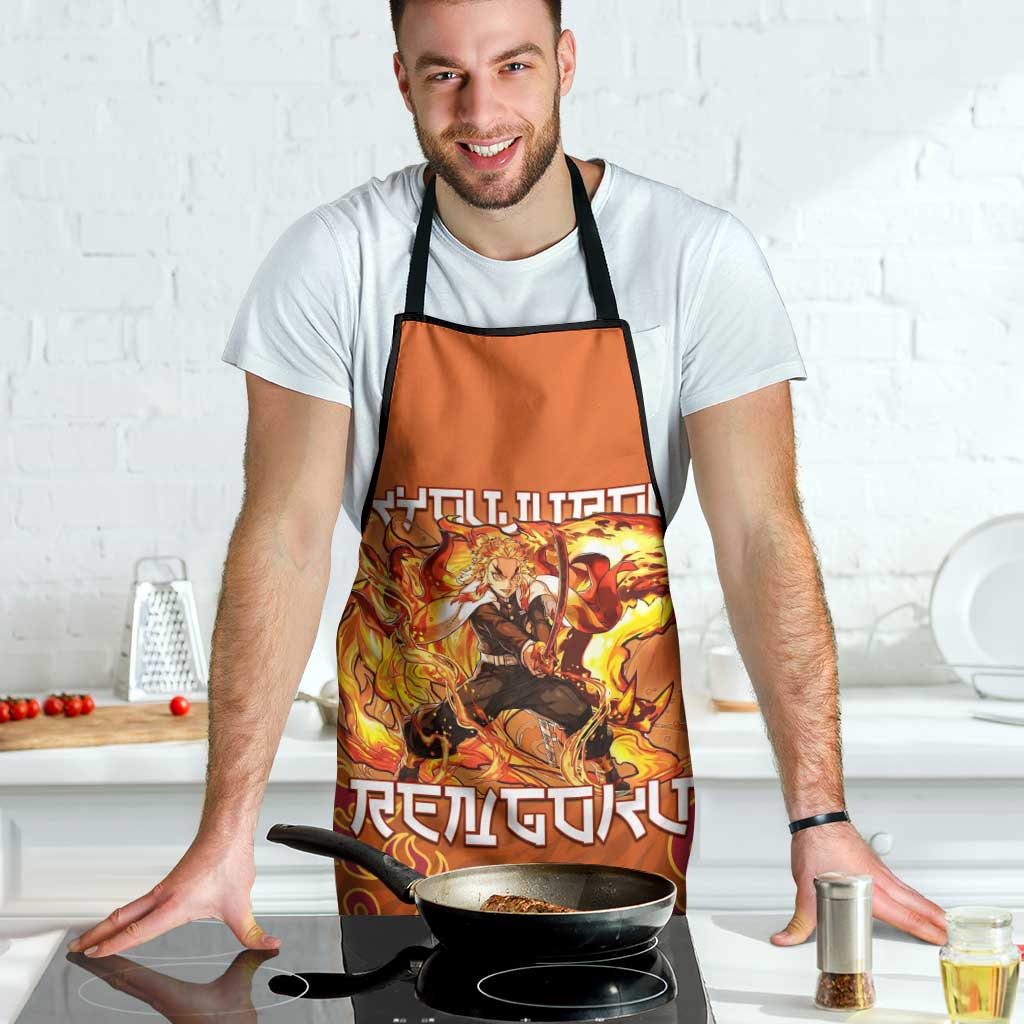 Rengoku Kyojuro Demon Slayer Apron Inferno Anime Flame Crest Style