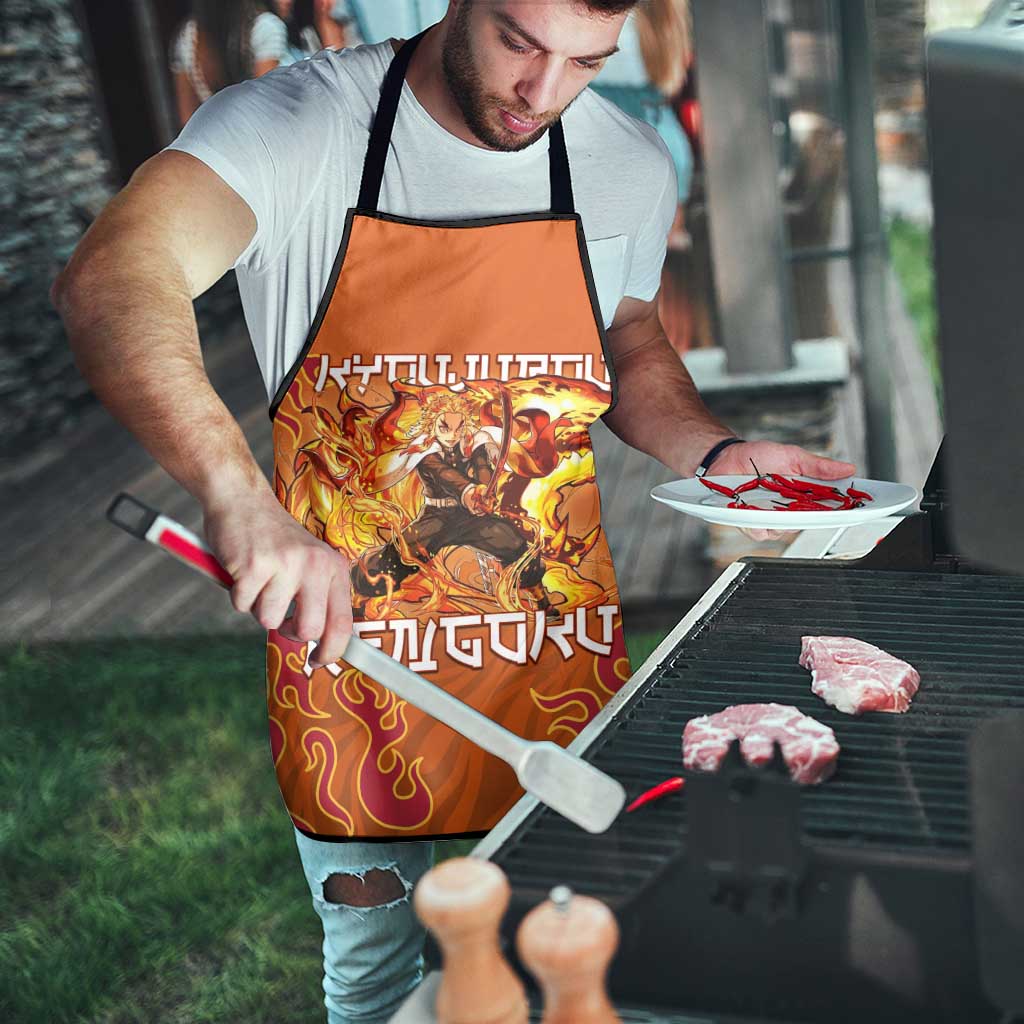 Rengoku Kyojuro Demon Slayer Apron Inferno Anime Flame Crest Style