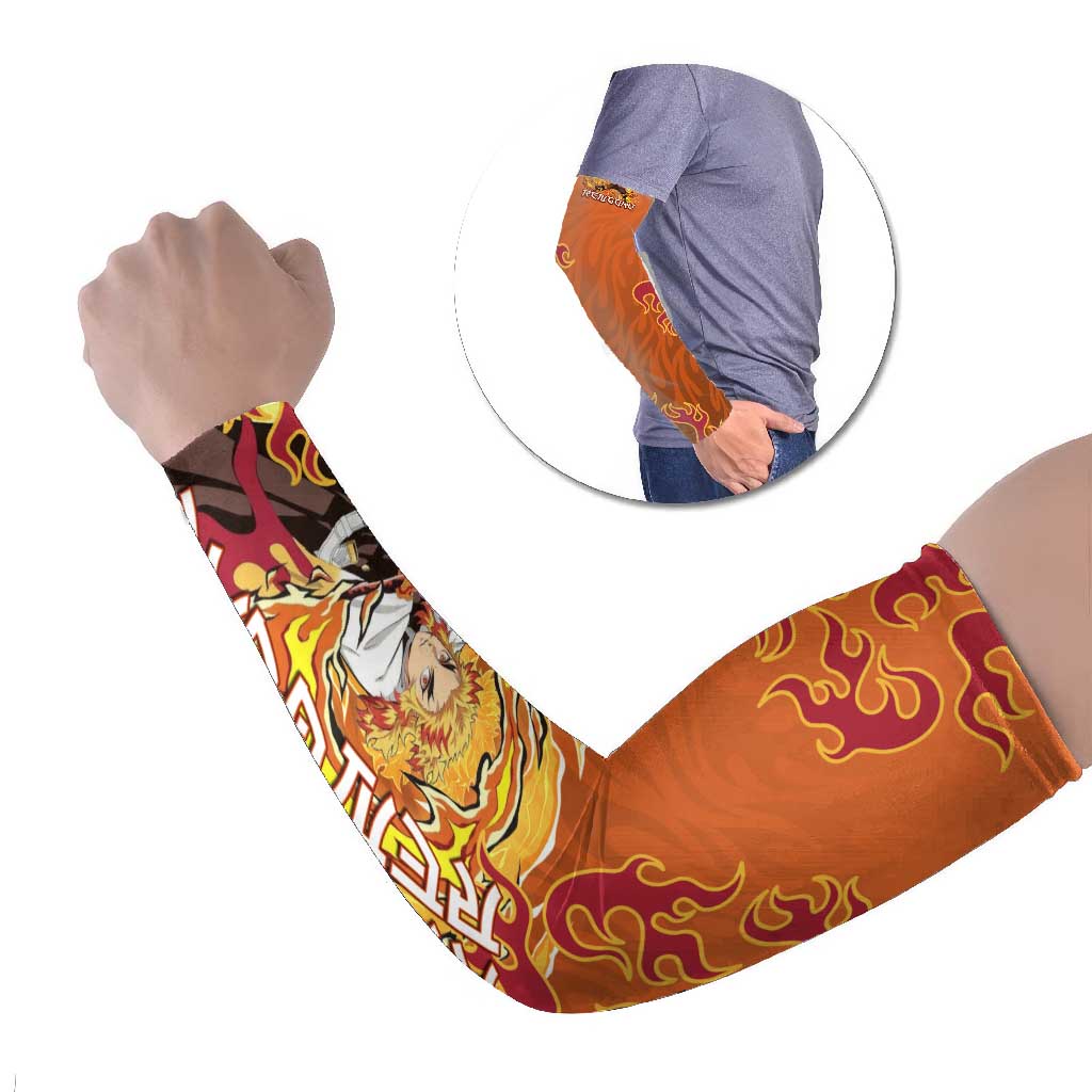 Rengoku Kyojuro Demon Slayer Arm Sleeves Inferno Anime Flame Crest Style