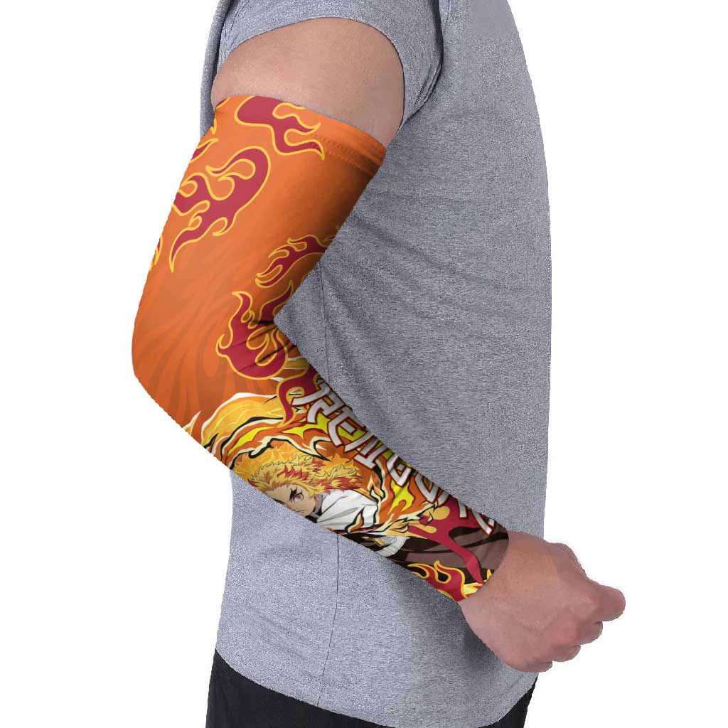 Rengoku Kyojuro Demon Slayer Arm Sleeves Inferno Anime Flame Crest Style