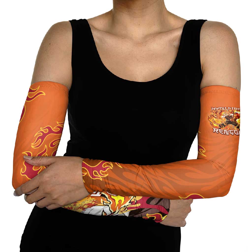 Rengoku Kyojuro Demon Slayer Arm Sleeves Inferno Anime Flame Crest Style