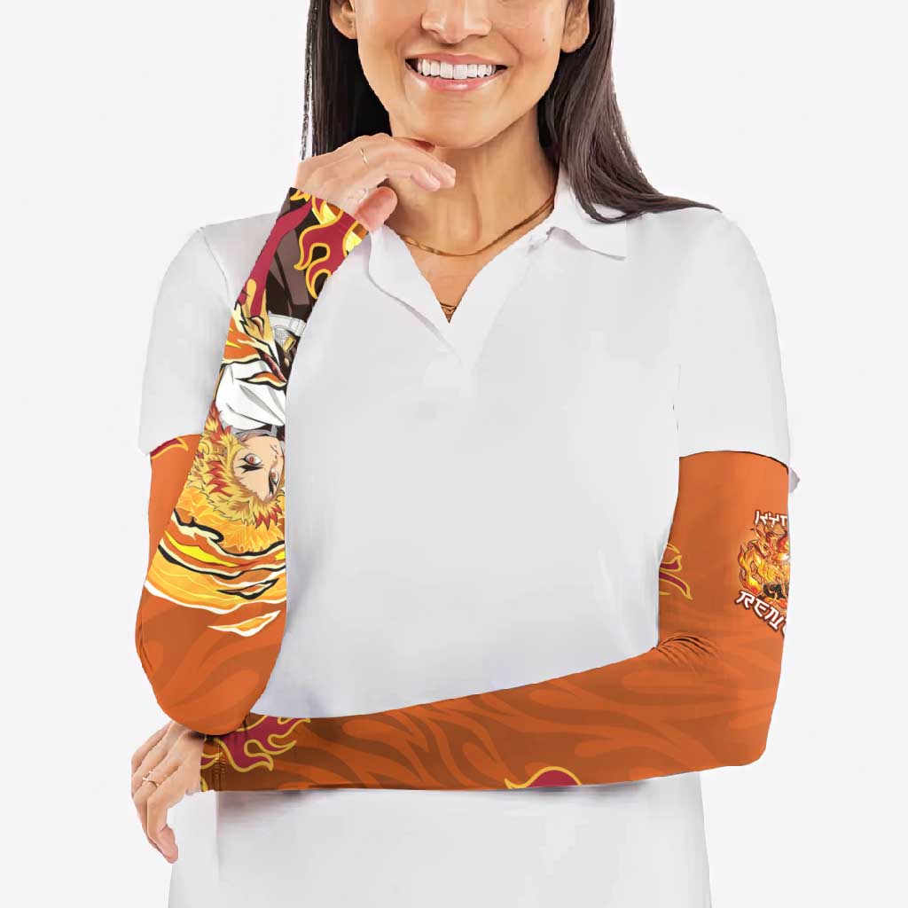 Rengoku Kyojuro Demon Slayer Arm Sleeves Inferno Anime Flame Crest Style