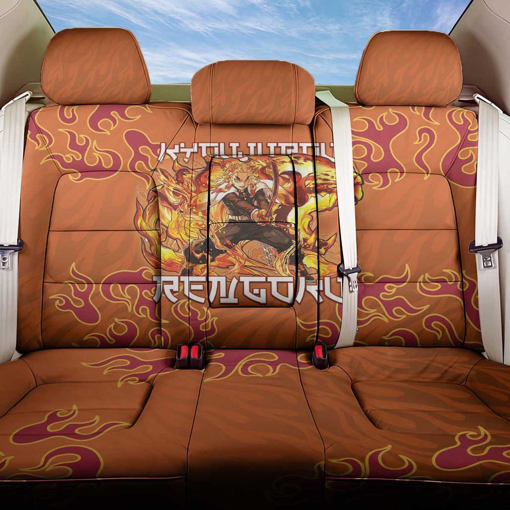 Rengoku Kyojuro Demon Slayer Back Car Seat Cover Inferno Anime Flame Crest Style