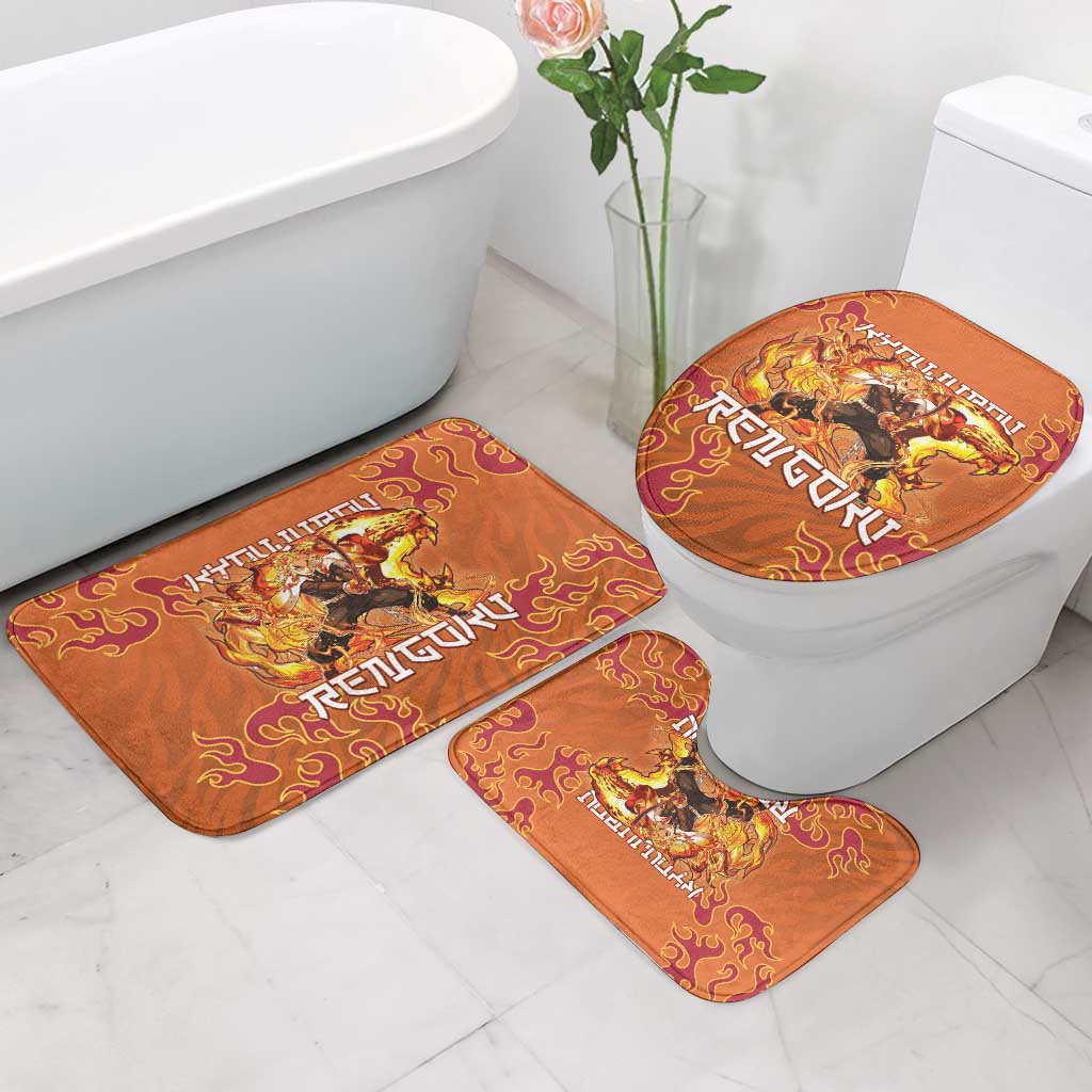 Rengoku Kyojuro Demon Slayer Bathroom Set Inferno Anime Flame Crest Style