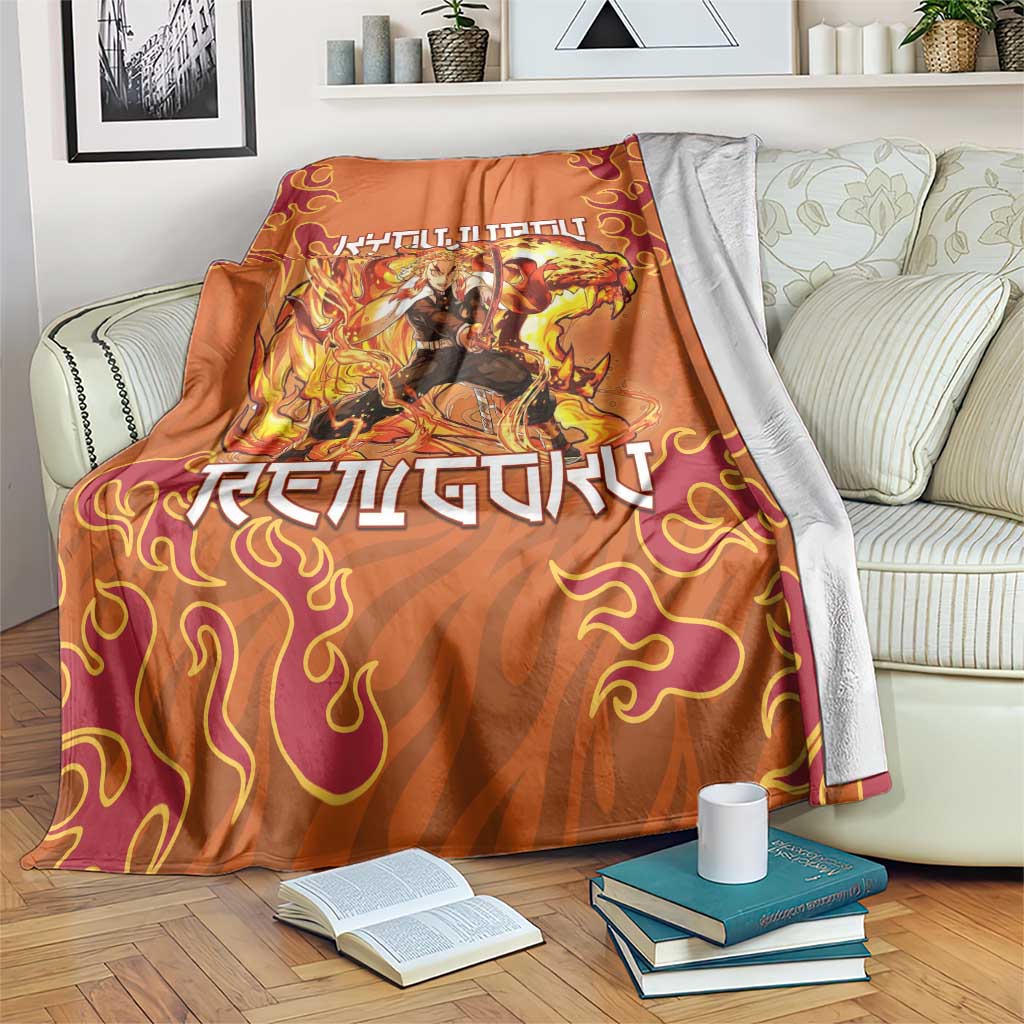Rengoku Kyojuro Demon Slayer Blanket Inferno Anime Flame Crest Style