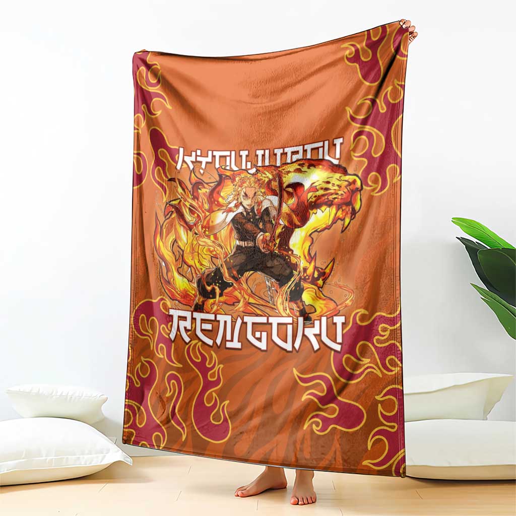 Rengoku Kyojuro Demon Slayer Blanket Inferno Anime Flame Crest Style