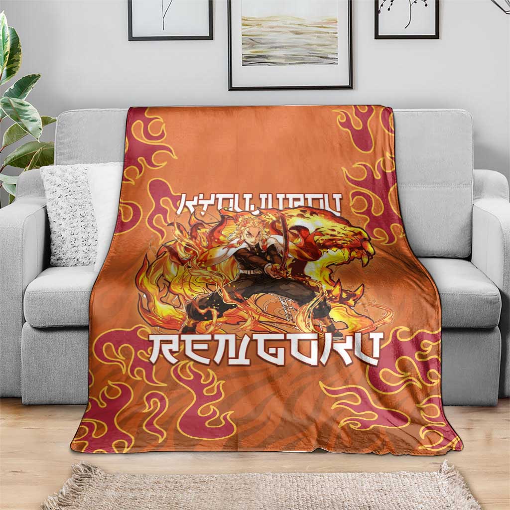 Rengoku Kyojuro Demon Slayer Blanket Inferno Anime Flame Crest Style